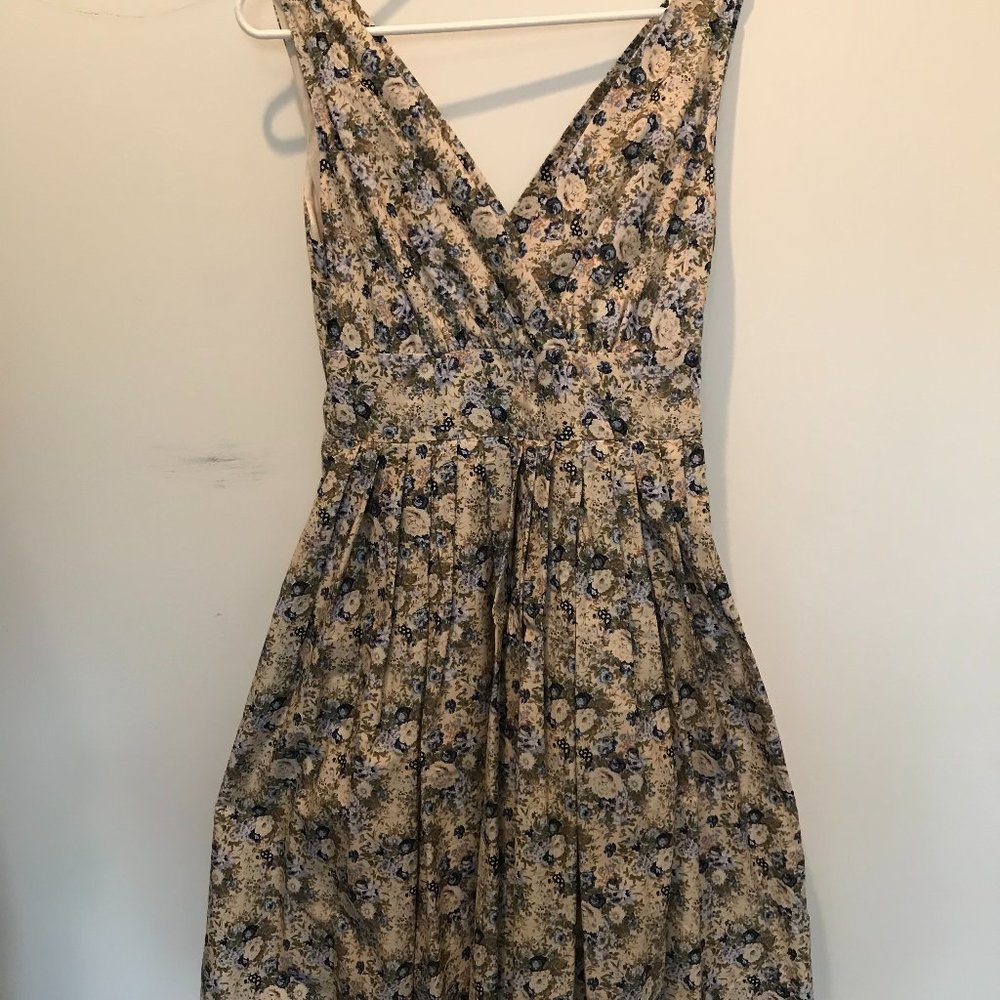 New, Aryeh Sundress, size M, multi-color off white/blue.